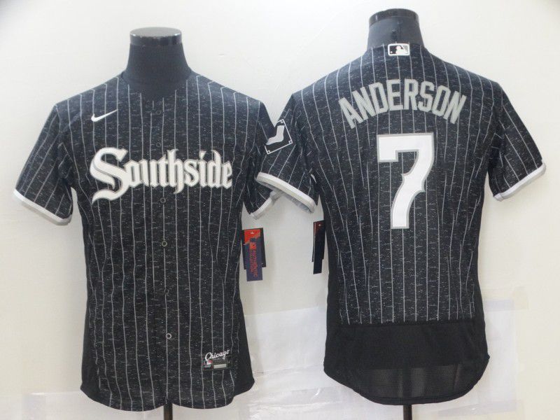 Men Chicago White Sox #7 Anderson Black City Edition Nike Elite 2021 MLB Jersey1->chicago white sox->MLB Jersey